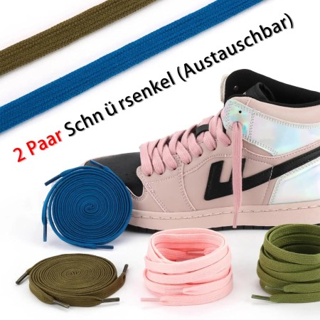 GOODSALEOK 2 Pairs of Flat Laces of 8 mm Sport for Adult Sports Shoes, Wear Resistant Present