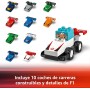 LEGO Duplo Mi Ciudad Coches de Carreras y Pilotos del Equipo de F1, Coche de Fórmula 1 de Juguete con Semáforo y Trofeo, Juegos