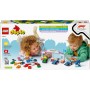 LEGO Duplo Mi Ciudad Coches de Carreras y Pilotos del Equipo de F1, Coche de Fórmula 1 de Juguete con Semáforo y Trofeo, Juegos