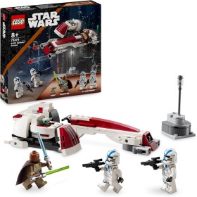 LEGO Star Wars: The Mandalorian Huida en Speeder BARC, Moto con Sidecar de Juguete de Construcción Inc. Kelleran Beq y Grogu