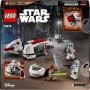 LEGO Star Wars: The Mandalorian Huida en Speeder BARC, Moto con Sidecar de Juguete de Construcción Inc. Kelleran Beq y Grogu