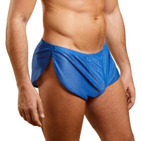 Hombres Extremo Malla Pantalones Cortos con Grande División Lados Ropa Interior Bóxers Bragas Slips