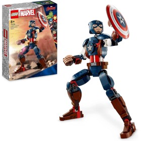 LEGO 76257 Marvel Figura de Construcción Capitán América, Set de Juguete con Escudo, Super Héroe Coleccionable, Regalo de