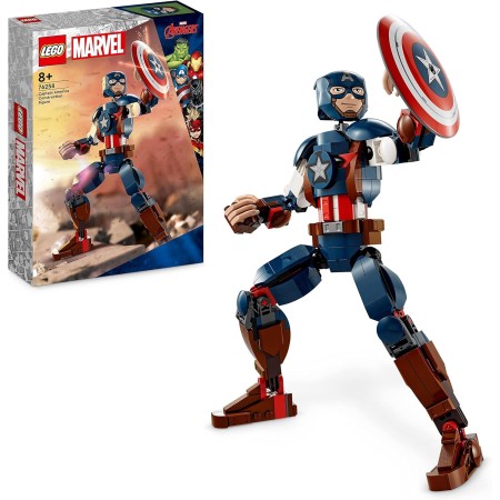 LEGO 76257 Marvel Figura de Construcción Capitán América, Set de Juguete con Escudo, Super Héroe Coleccionable, Regalo de