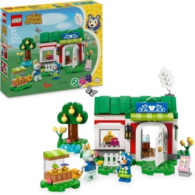 LEGO Animal Crossing Tienda de Ropa de Las Hermanas Manitas Juego de Construcción, Figuras de Erizo y Conejo de Juguete, Regalo