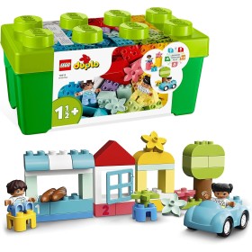 LEGO 10913 DUPLO Caja de Ladrillos, Juguete Educativo para Bebés, Set de Construcción con Coche, Figuras y Flores, Regalo para