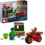 LEGO Marvel Iron Man con Moto y Hulk Juguete de Construcción Infantil con Minifiguras de Superhéroes Vengadores, Juego de