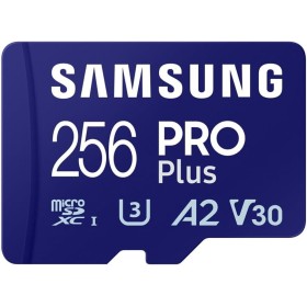 Samsung PRO Plus Tarjeta de memoria MicroSD con Adaptador SD, 256GB, 180 y 130 MB/s, Full HD & 4K UHD, UHS-I, U3, V30, A2,
