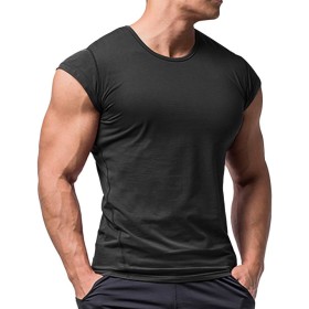 Hombres Atlético Playeras Camisetas Corto Manga Músculo Cortar para Culturismo Rutina de Ejercicio Formación Aptitud Tops Cuello