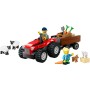 LEGO City Tractor Rojo con Remolque y Oveja Set de Granja y Figuras de Animales de Juguete, Minifiguras de Granjero e Hija,