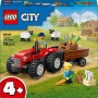LEGO City Tractor Rojo con Remolque y Oveja Set de Granja y Figuras de Animales de Juguete, Minifiguras de Granjero e Hija,
