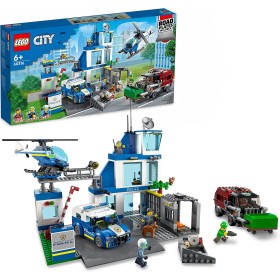 LEGO City Comisaría de Policía, Edificio con Cárcel, Helicóptero de Juguete, Furgón Policial y Camión, Regalo para Niños y Niñas