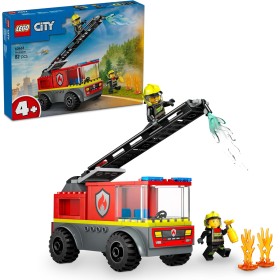 LEGO City Camión de Bomberos con Escalera de Juguete, Vehículo y 2 Minifiguras para el Juego de rol, Juguetes Educativos para