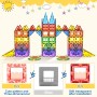 60 piezas de azulejos magnéticos de construcción – Bloques magnéticos STEM para niños, juguetes sensoriales para niños y niñas a