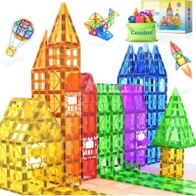 60 piezas de azulejos magnéticos de construcción – Bloques magnéticos STEM para niños, juguetes sensoriales para niños y niñas a