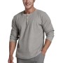 Muscle Alive Hombres Básico Manga Larga Gofre Sudaderas Camisa de Entrenamiento Ajuste Holgado Ejercicio Pull-Over Camisa de