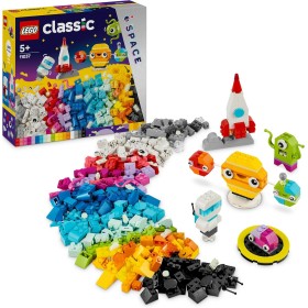 LEGO Classic Planetas Espaciales Creativos, Juguete del Sistema Solar, Juego de Construcción con Cohete Lanzadera, Regalo para