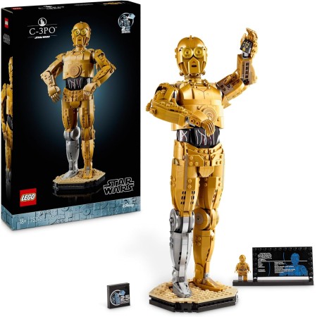 LEGO Star Wars 75398 C-3PO Figura de Droide - Kit de Maquetas para Adultos de Colección - Base, Placa Informativa y Minifigura -