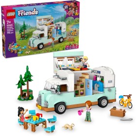 LEGO Friends Aventura en la Caravana de la Amistad, Autocaravana de Juguete con 3 Mini Muñecos, Figura de Hurón, Regalo para