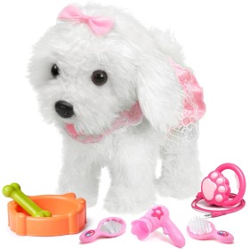 OR OR TU Control Remoto Felpa Electrónica Interactivos Juguete Perro Mascota para Niñas Caminando y Ladrando,Agitar Cola