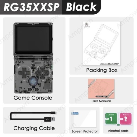 ANBERNIC-consola de juegos abatible RG35XXSP, pantalla IPS de 3,5 pulg