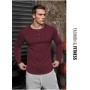 Muscle Cmdr Henley-Camiseta de Manga Larga Hombre,Camiseta Ajustada Henley de Manga Larga para Hombre