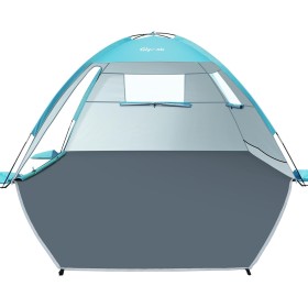 Glymnis Tienda de Playa, Refugio Playa para 2-3 Personas, Carpa de Playa con Doble Puerta de Cremallera, Ventanas Ventiladas,