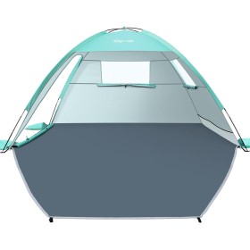 Glymnis Tienda de Playa, Refugio Playa para 2-3 Personas, Carpa de Playa con Doble Puerta de Cremallera, Ventanas Ventiladas,