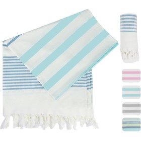 Winthome Toalla Playa Suave-Toalla Hammam de Algodón de Bambú, Ligero Ahorra Espacio, Beach Towel con Borlas Absorbente, Libre