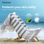 Winthome Toalla Playa Suave-Toalla Hammam de Algodón de Bambú, Ligero Ahorra Espacio, Beach Towel con Borlas Absorbente, Libre