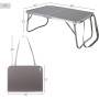 AKTIVE Mesa baja plegable ligera, 60 x 40 x 25 cm, Topes antivuelco, Resistente altas temperaturas, Soporta 20 kg, Asa de