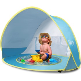 Glymnis Tienda Playa Bebe Pop up Tienda de Bebé con Piscina para Infantil Carpa Plegable Portátil Protección Sol Anti UV 50+