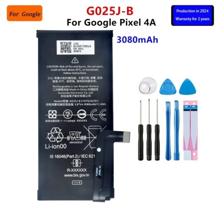 Batería de repuesto 100 original G025J-B 3080mAh para Google Pixel 4A 