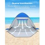 Glymnis Tienda de Playa Pop Up 2-4 Personas Instantánea Automática UPF 50+ Portátil con Puerta Cremallera para Playa Parque