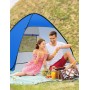 Glymnis Tienda de Playa Pop Up 2-4 Personas Instantánea Automática UPF 50+ Portátil con Puerta Cremallera para Playa Parque