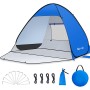 Glymnis Tienda de Playa Pop Up 2-4 Personas Instantánea Automática UPF 50+ Portátil con Puerta Cremallera para Playa Parque