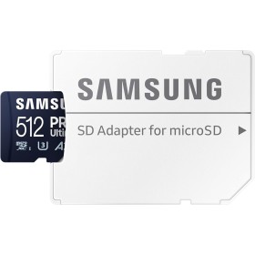 Samsung PRO Ultimate Tarjeta de Memoria MicroSD con Adaptador SD, 512 GB, 200 MB/s y 130 MB/s, UHS-I, C10, U3, V30, A2, 4K UHD,
