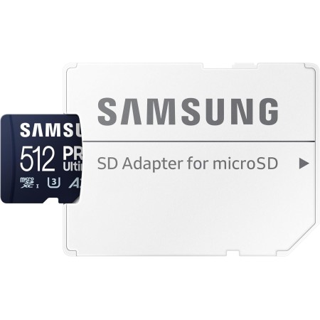 Samsung PRO Ultimate Tarjeta de Memoria MicroSD con Adaptador SD, 512 GB, 200 MB/s y 130 MB/s, UHS-I, C10, U3, V30, A2, 4K UHD,
