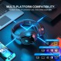 PHOINIKAS Cascos Gaming Inalámbricos para PC/PS5/PS4, Auriculares Gaming Inalámbricos de 2,4GHz USB Wireless+Bluetooth 5.3, Baja