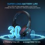 PHOINIKAS Cascos Gaming Inalámbricos para PC/PS5/PS4, Auriculares Gaming Inalámbricos de 2,4GHz USB Wireless+Bluetooth 5.3, Baja