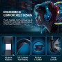 PHOINIKAS Cascos Gaming Inalámbricos para PC/PS5/PS4, Auriculares Gaming Inalámbricos de 2,4GHz USB Wireless+Bluetooth 5.3, Baja