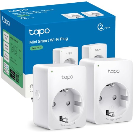Tapo P100 (2 paquetes) – Mini enchufe inteligente Wi-Fi, óptimo para programar encendido/apagado y ahorro de energía, no