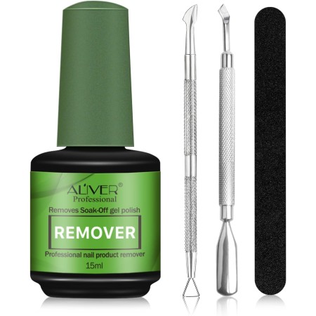 Removedor Quita Esmalte Semipermanente para Uñas, Nail Remover Quitaesmalte Rápido y Fácil sin Lastimar con Lima. Empuja