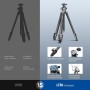 NEEWER LITETRIP LT32 - Trípode de viaje de fibra de carbono de 62 pulgadas con nivelación de ± 15°, cabeza panorámica de 360°,