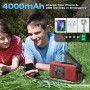 Radio De Emergencia Portátil - R-adio De Manivela De Energía Solar, Radios De Alarma SOS, con Linterna LED, 3 Métodos De Carga,