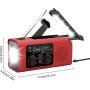 Radio De Emergencia Portátil - R-adio De Manivela De Energía Solar, Radios De Alarma SOS, con Linterna LED, 3 Métodos De Carga,
