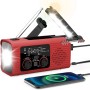 Radio De Emergencia Portátil - R-adio De Manivela De Energía Solar, Radios De Alarma SOS, con Linterna LED, 3 Métodos De Carga,