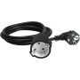 Unitec 445641 Enchufe Schuko Hembra a macho, Negro, Alargador de Cables, 2m