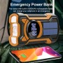 Cargador Solar para Movil, FM/Am Radio Portátil de Emergencia con Manivela y 5000mAh Powerbank y Altavoz Bluetooth Linterna LED