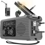 Radio de manivela de energía Solar,Radio de manivela Solar | Radio Am/FM/NOAA con Pilas,Radio de Alarma SOS, Banco de energía de